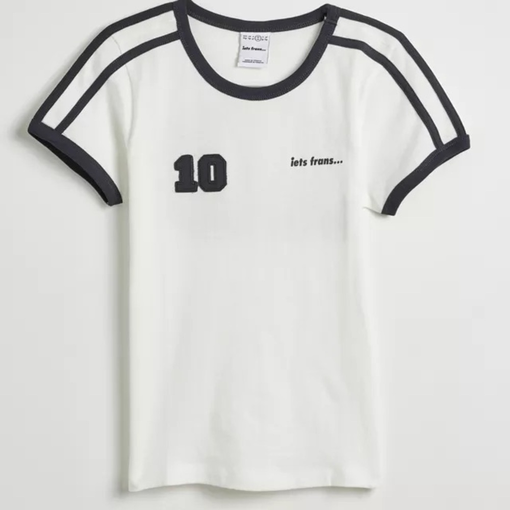 Urban Outfitters iets frans... Mia Football Applique T-Shirt Baby Tee